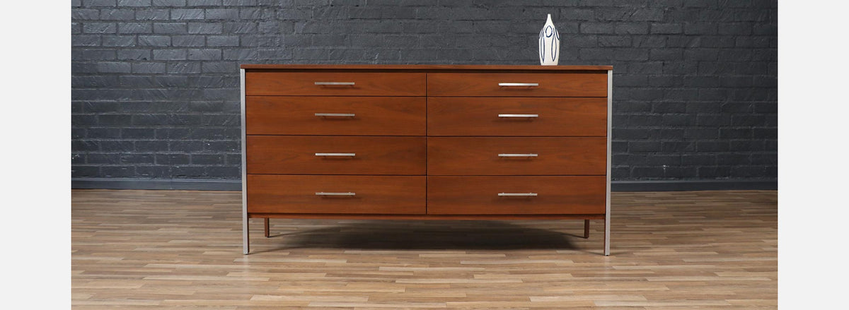 Paul McCobb "Linear Group" Dresser w/ Steel Accents for Calvin Furniture