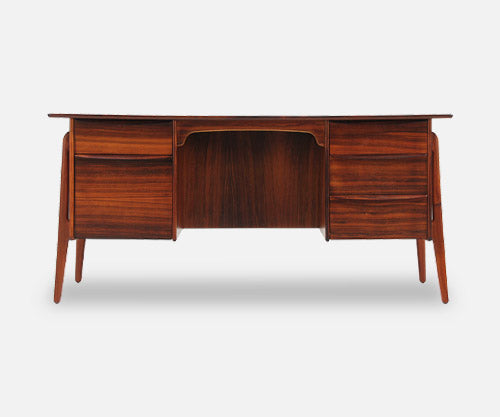 Svend A. Madsen Rosewood Desk with Bookshelf for Sigurd Hansen