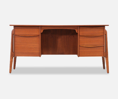 Svend A. Madsen Executive Teak Desk with Bookshelf for Sigurd Hansen 