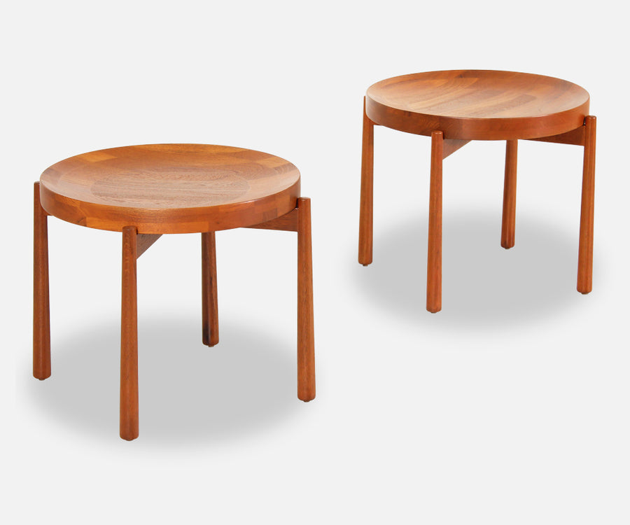 Swedish Modern Reversible Tray Top Side Tables by Dux2