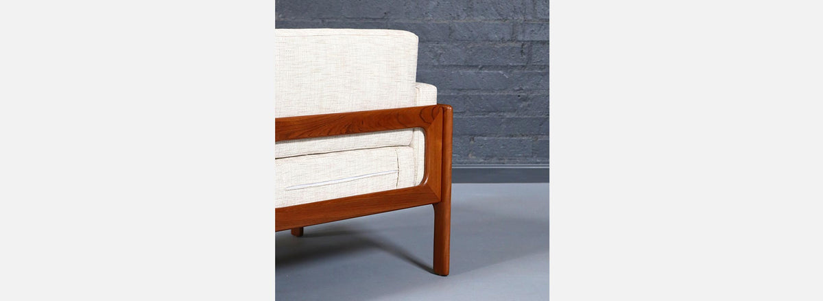 H.W. Klein Teak & Tweed Love Seat Sofa for Komfort
