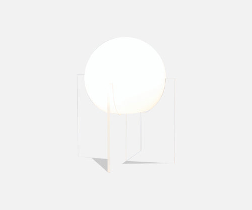 Mid-Century Modern Geometric Lucite & Globe Table Lamp