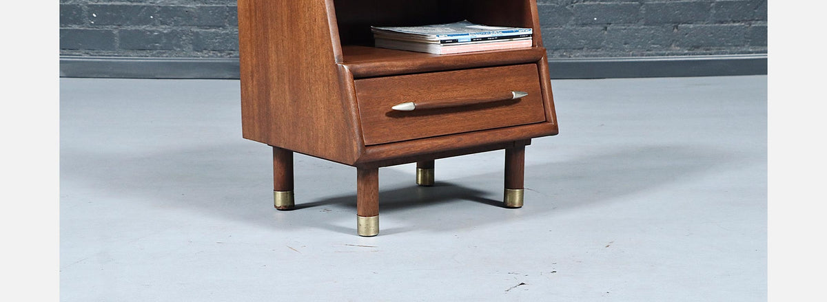 Californian Modern Night Stand w/ Bookcase by John Keal for Brown Saltman