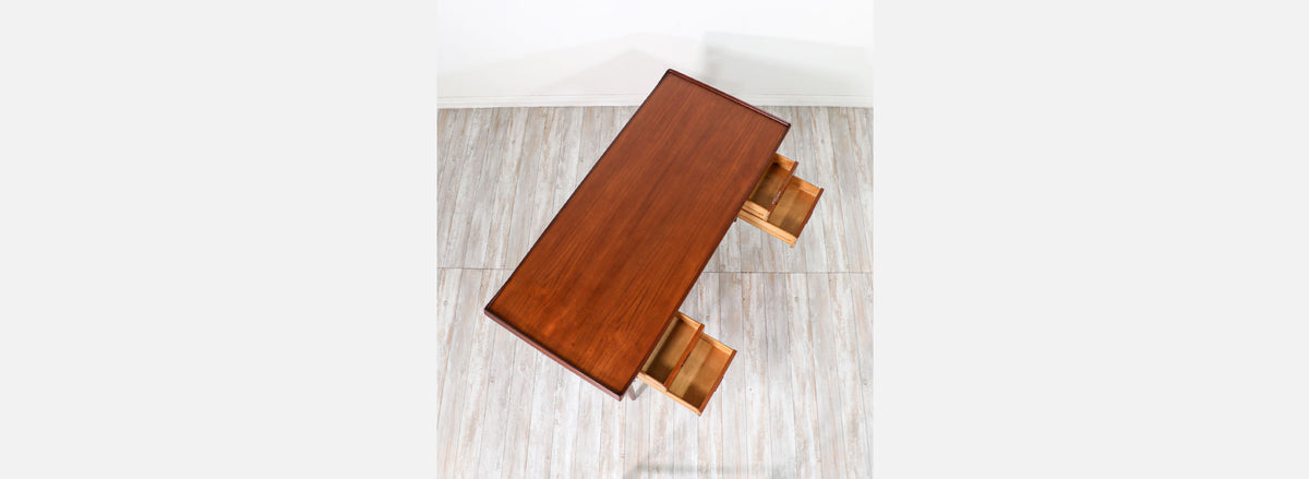 Danish Modern Executive Sculpted Teak Desk by Peter Lovig Nielsen