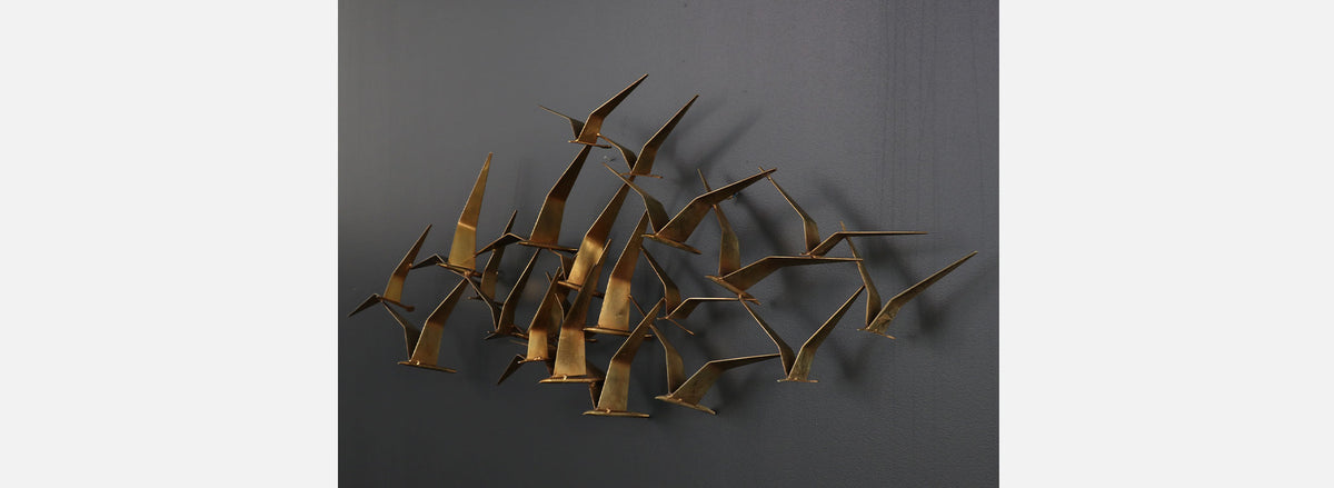 Vintage Curtis Jere "Sea Gulls" Brass Sculpture for Artisan Housev