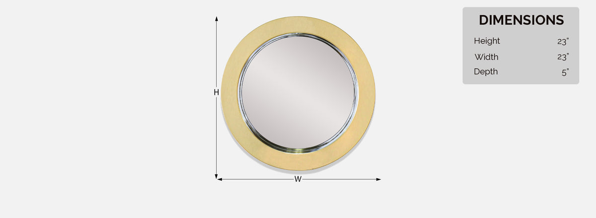 Curtis Jere Round Brass Wall Mirror for Artisan House