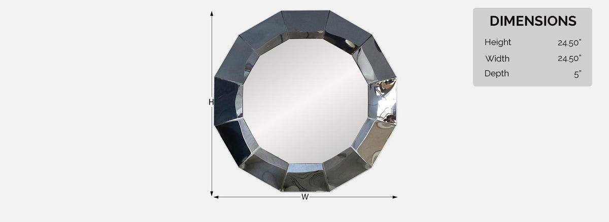 Vintage Curtis Jere Faceted Chrome Geometric Mirror for Artisan House