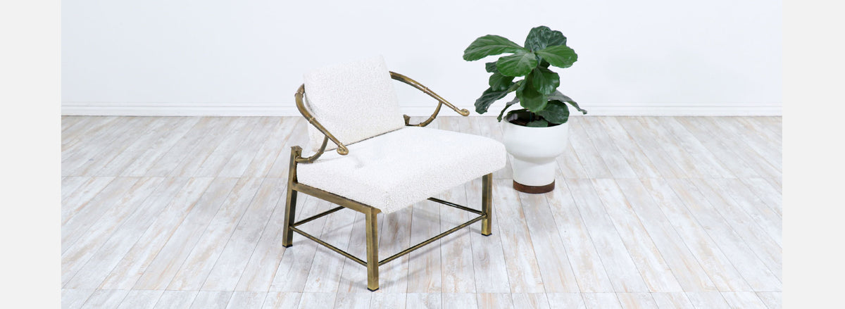 Mid-Century Modern Brass Accent Lounge Chair by Weiman / Warren Lloyd
