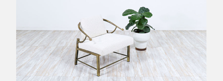 Mid-Century Modern Brass Accent Lounge Chair by Weiman / Warren Lloyd