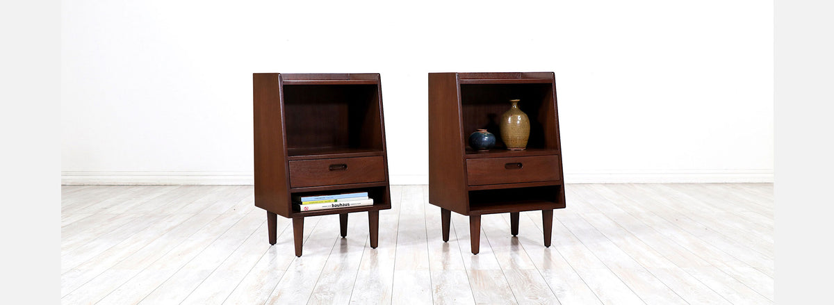 Edward J. Wormley Night Stands with Bookshelves for Dunbar