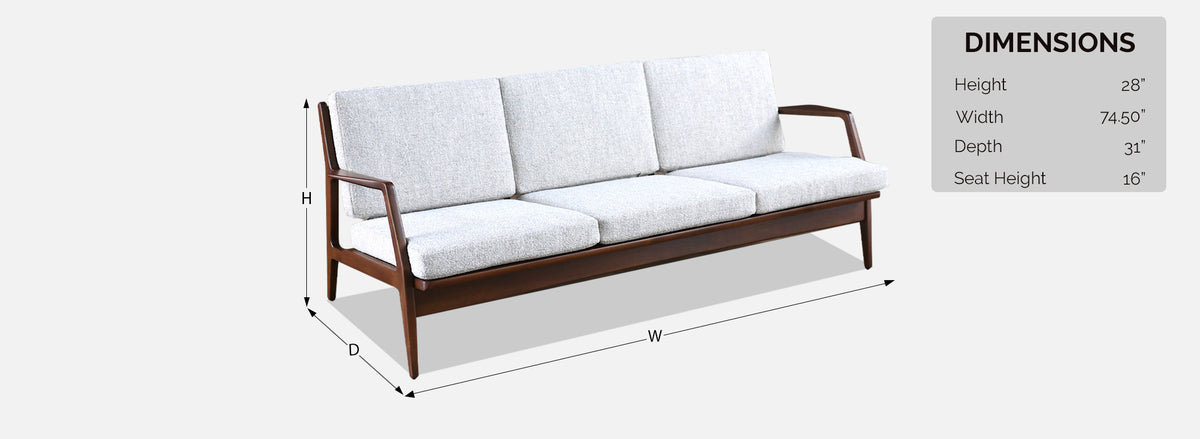Danish Modern Sculpted Sofa by Ib Kofod-Larsen