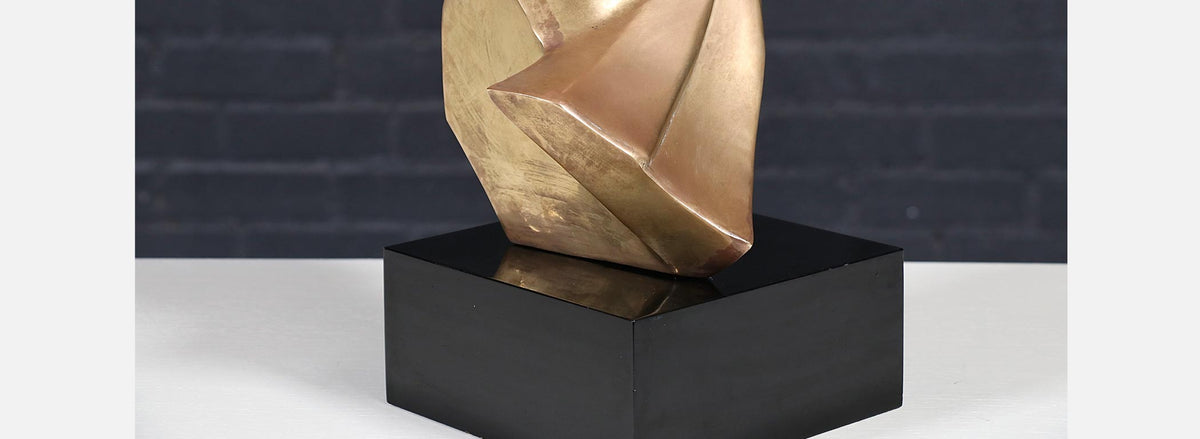 Vintage Modernist Brancusi-Inspired Bust Sculpture