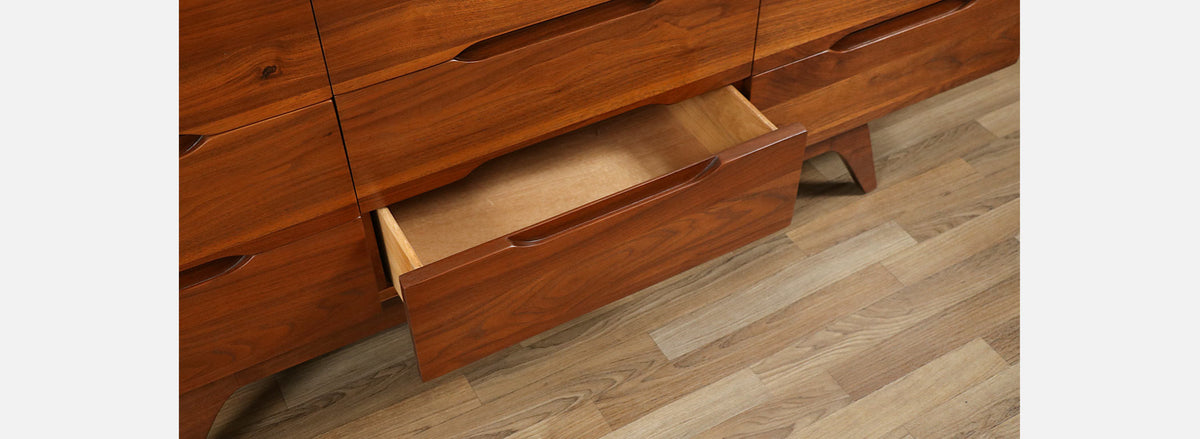 Mid-Century Californian Modernist Sculpted Walnut Dresser