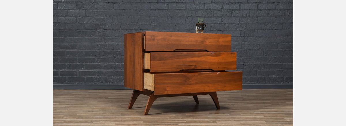 Mid-Century Californian Modern Sculpted Walnut Chest 
