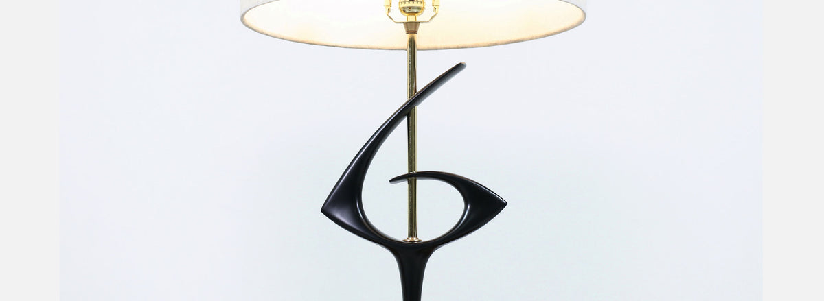 Mid-Century Modernist Sculpted Brass Table Lamps by Rembrandt Lamp Co