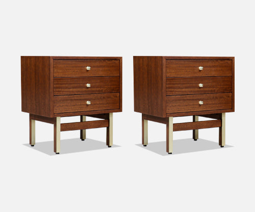 American of Martinsville Night Stands with Brass Accents