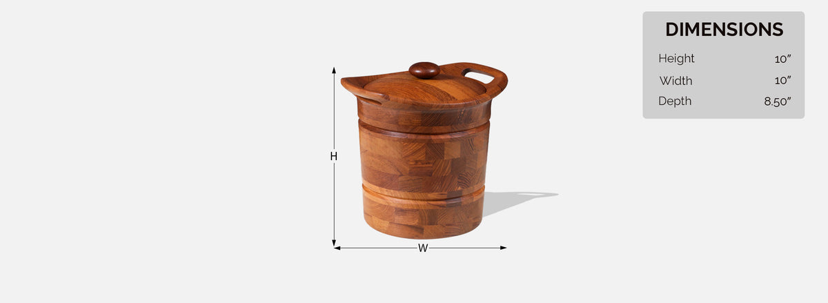 Danish Modern Sculpted Teak Ice Bucket by ESB