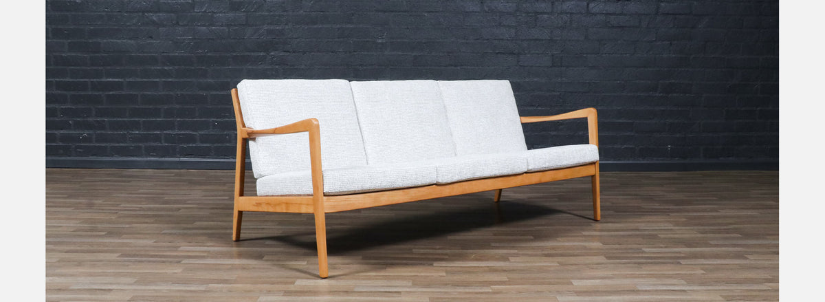 Folke Ohlsson Model “Tema 1” Beechwood Sofa for Dux