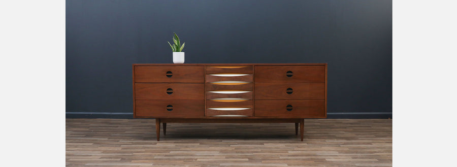 Mid-Century Modern Dresser w/ Lacquered Bowtie Drawers