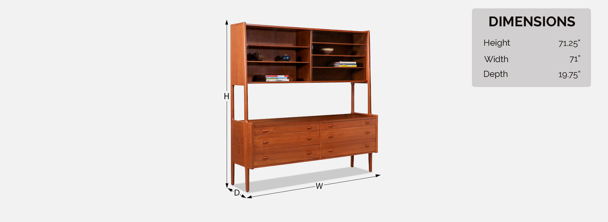 Hans J. Wegner RY-20 Teak Credenza with Glass Doors for Ry Mobler