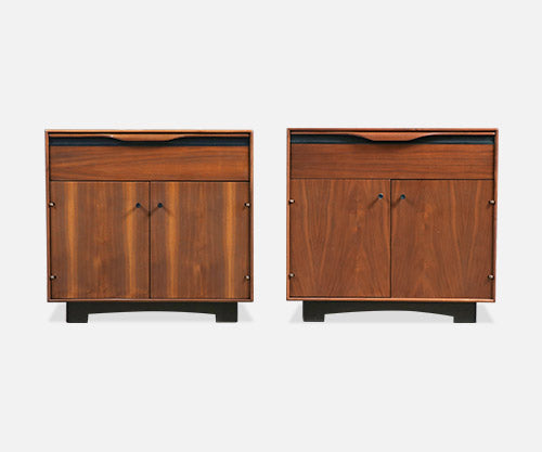 Californian Modernist Walnut Night Stands by John Kapel