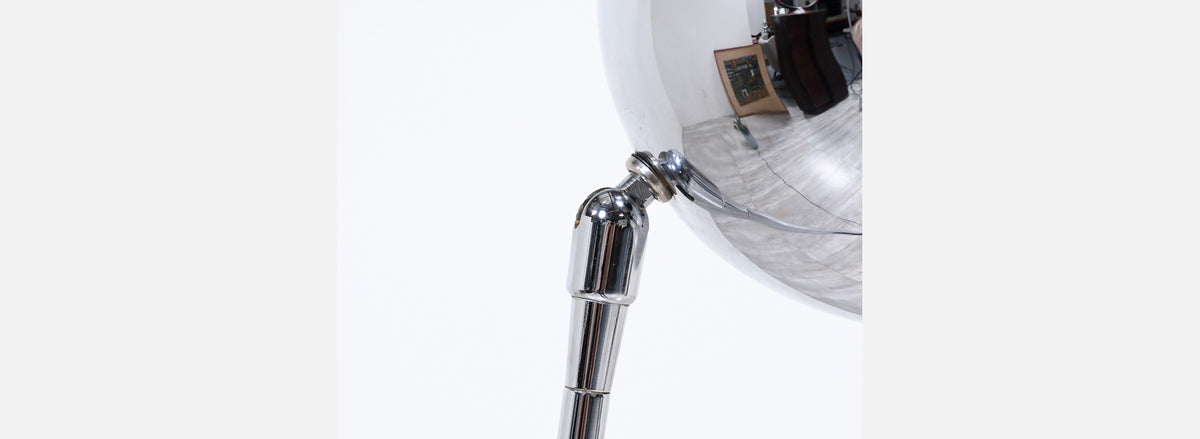 Robert Sonneman Iron & Chrome Orb Floor Lamp for George Kovacs