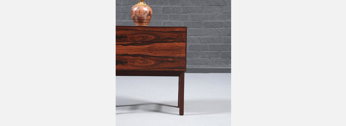 Danish Modern 3-Drawer Rosewood Night Stands