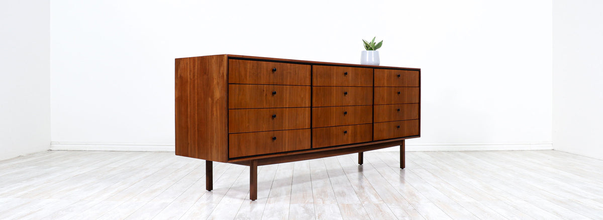 Jack Cartwright 12-Drawer Walnut Dresser for Founders Co.