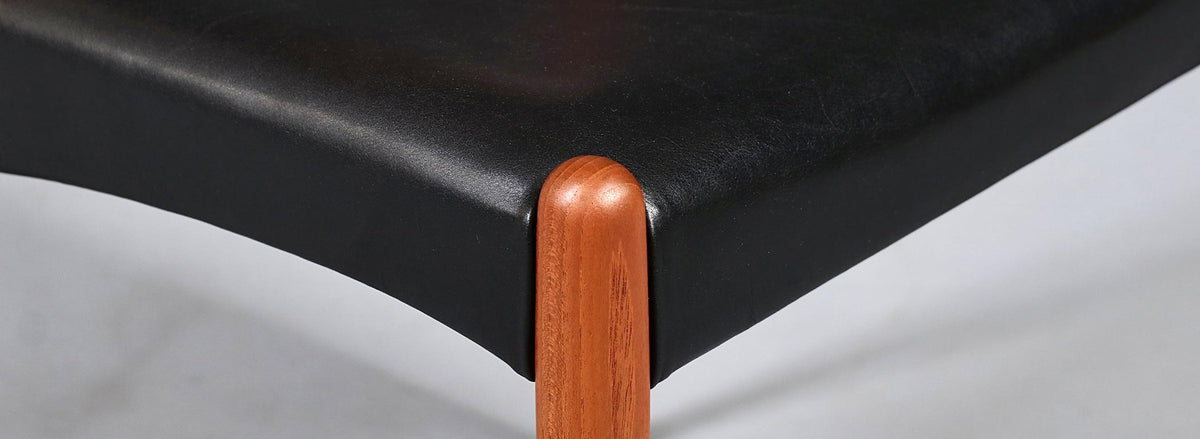 Danish Modern Teak & Leather Dining Chairs by Bernhard Pedersen 