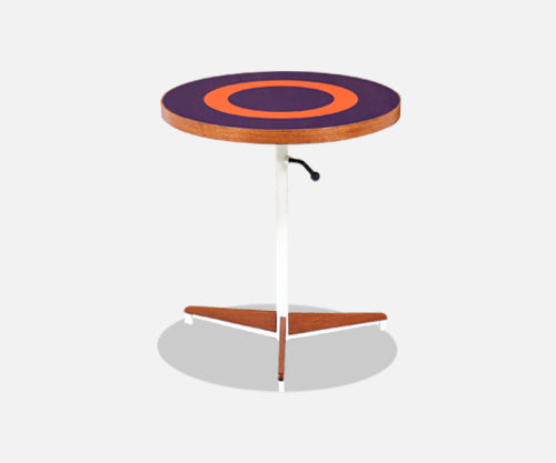 Petter Pepper Products Adjustable Tripod Teak & Purple Side Table