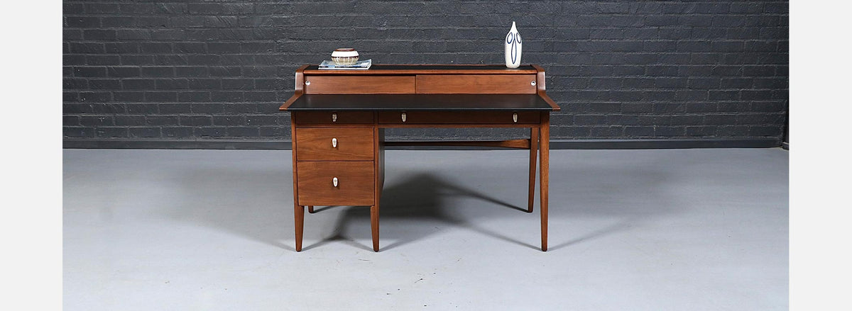 John Van Koert "Profile" Model-K80 Executive Desk w/ Leather Top for Drexel