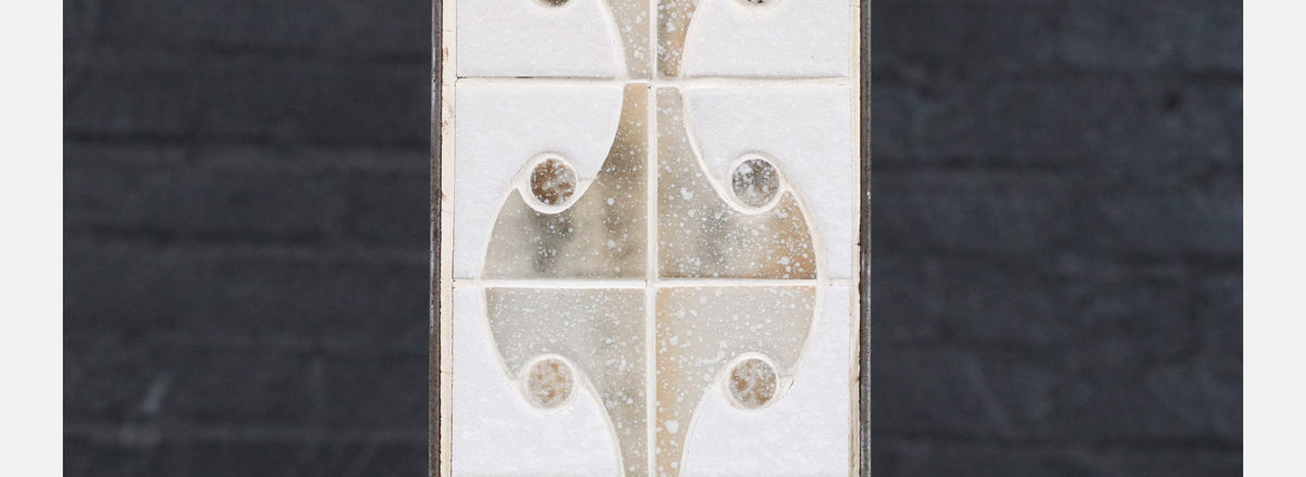 Mid-Century Modern Mosaic Tile & Steel Table Lamp