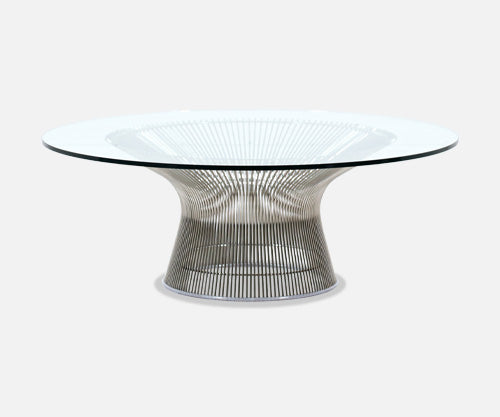 Vintage Warren Platner Steel & Glass Coffee Table for Knoll 
