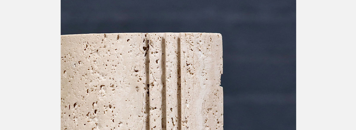 Italian Modernist Travertine Bookends by Fratelli Mannelli for Marble Art