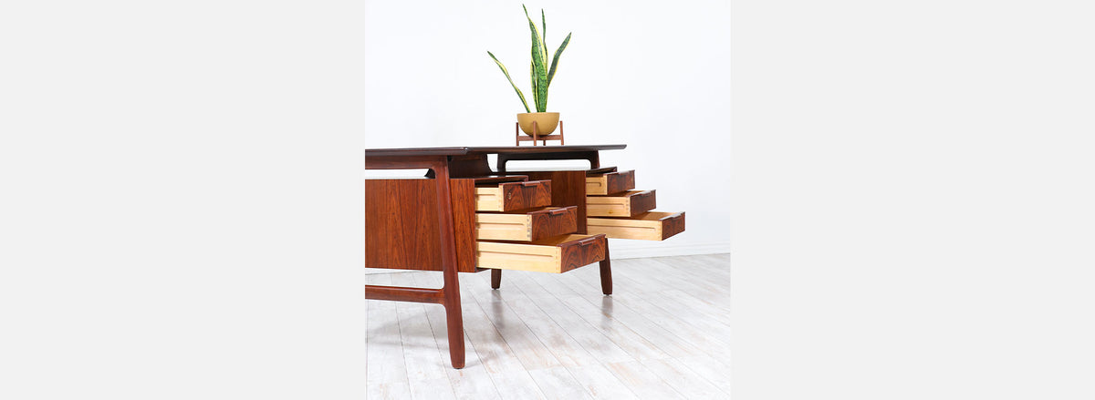 Gunni Omann Model-75 Floating Top Rosewood Desk for Omann Jun
