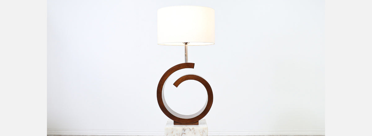 California Modern Sculpted Swirl Table Lamp by Modeline of CA
