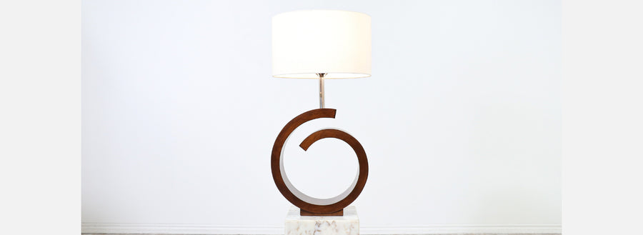 California Modern Sculpted Swirl Table Lamp by Modeline of CA
