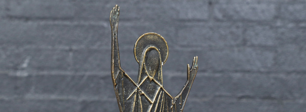 Mid-Century Austrian Modernist Bronze Christ Sculpture by Franz Hagenauer