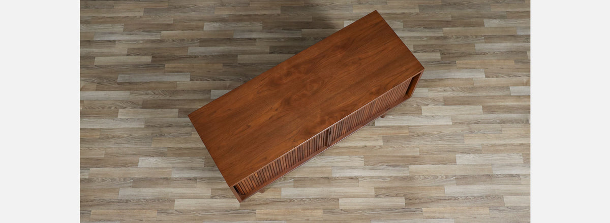 Low Profile Milo Baughman Tambour-Door Credenza for Glenn of CA