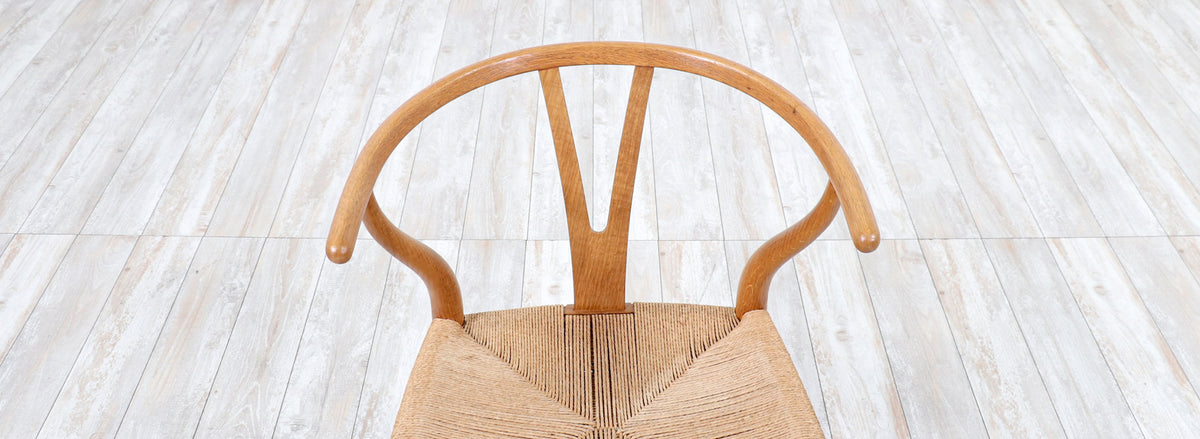 Iconic Hans J. Wegner “Wishbone” Oak Arm Chair for Carl Hansen & Søn