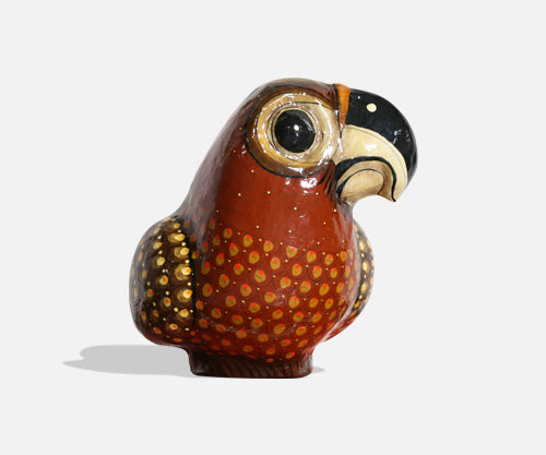 Mid-Century Mexican Folk Art Paper Mache Parrot Sculpture by Sermel