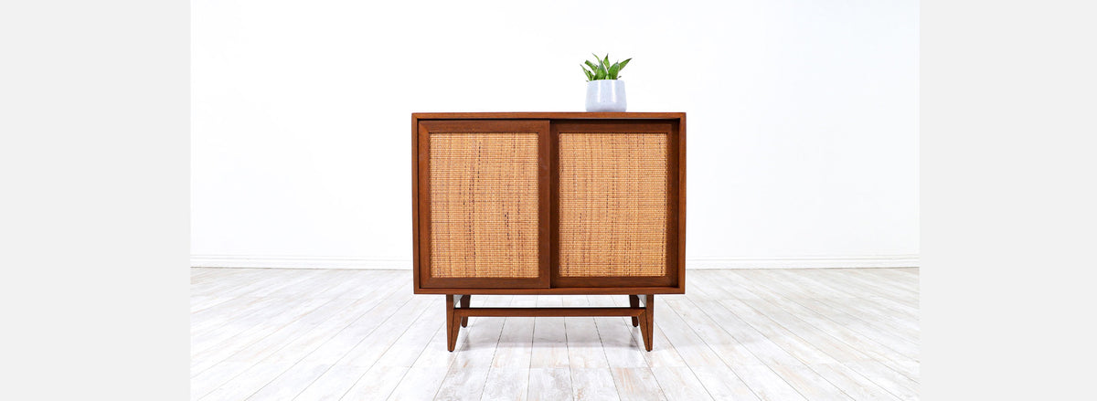 John Keal Cabinet with Cane Doors for Brown Saltman