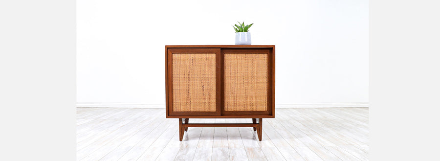 John Keal Cabinet with Cane Doors for Brown Saltman