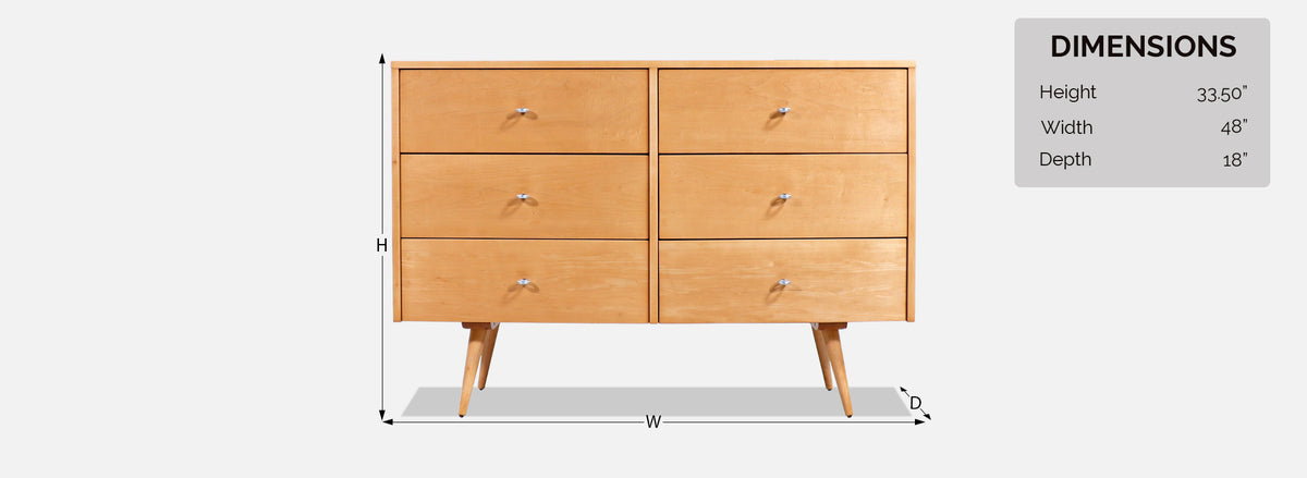 Paul McCobb 6-Drawer Dresser for Winchendon Furniture