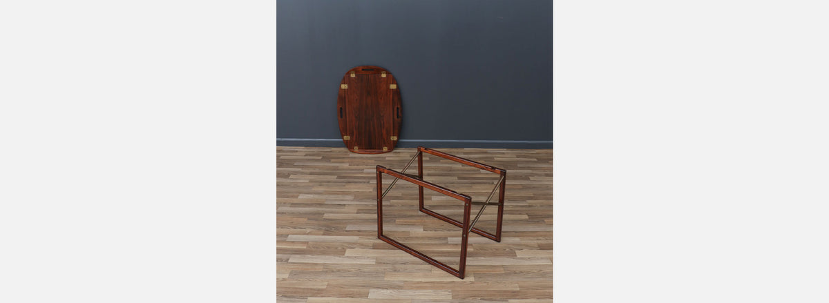 Svend Langkilde Rosewood & Brass Removable Tray Table