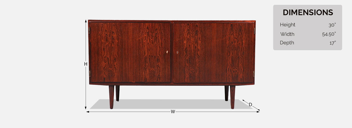Danish Modern Brazilian Rosewood Credenza by Carlo Jensen 