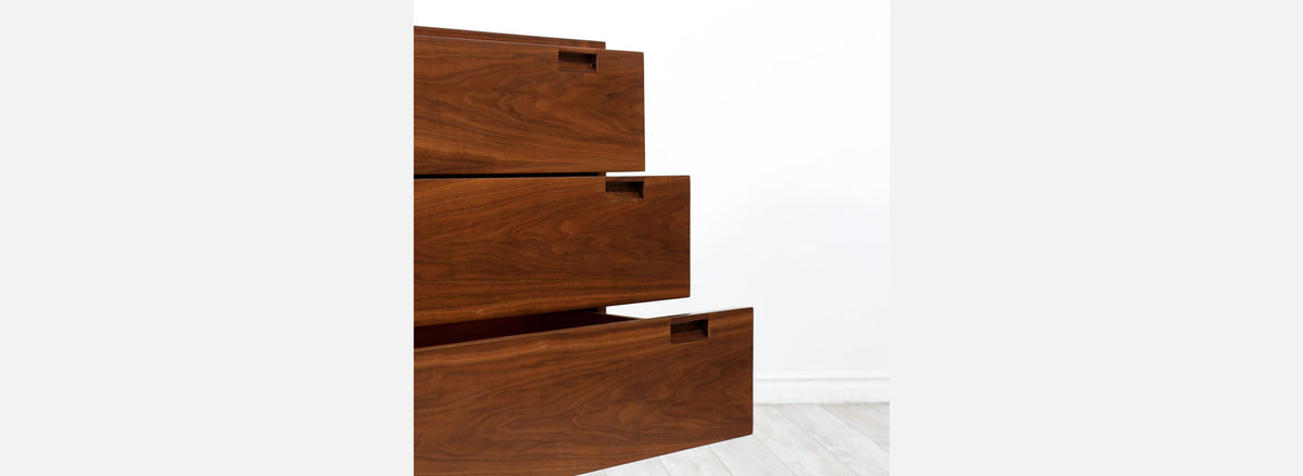 American of Martinsville Walnut Dresser with Bi-Folding Doors