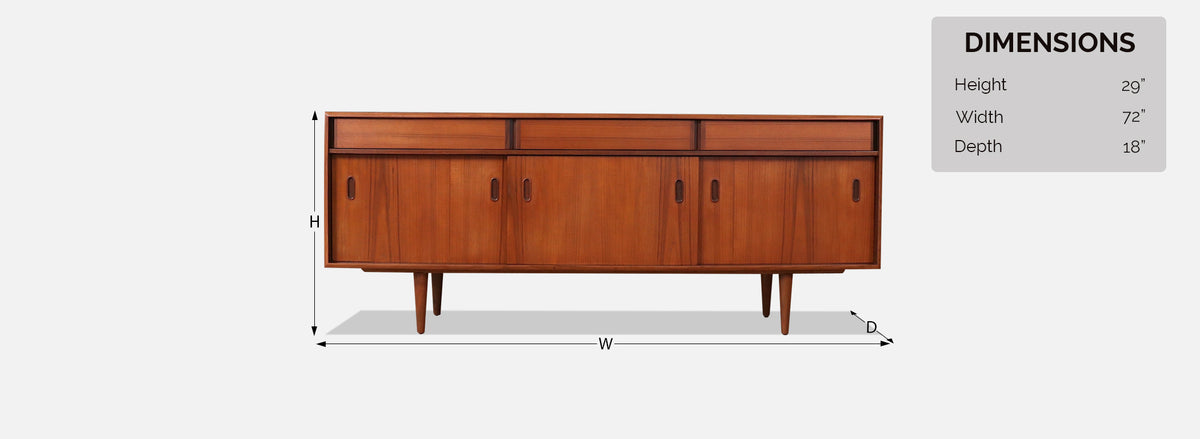 Mid-Century Modern Teak Credenza by Punch Design