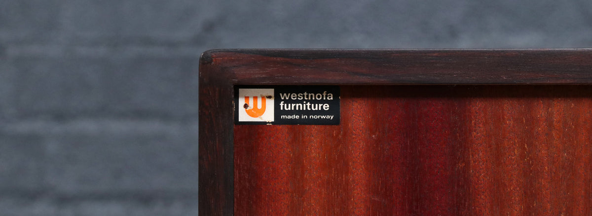 Mid-Century Rosewood Night Stands w/ Bookcase by Westnofa