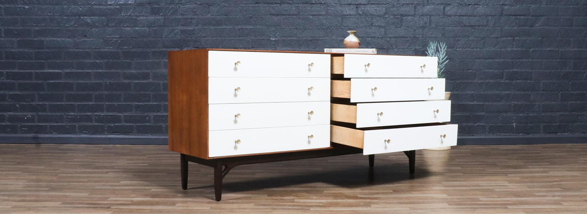 Greta M. Grossman Two-Tone Lacquered & Walnut Dresser for Glenn of CA